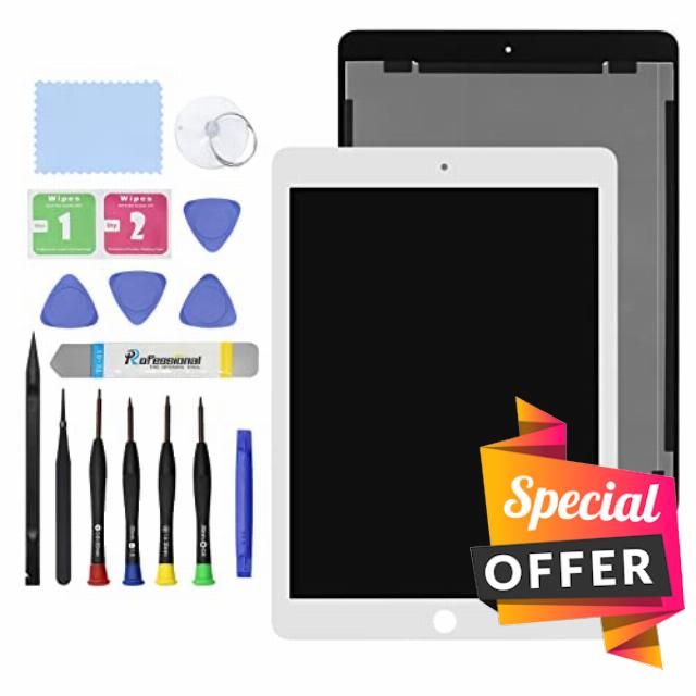 GBOLE 9.7" New Screen Replacement for iPad Pro 2016 A1673 A1674 A1675 LCD Display Glass Touch Digitizer Premium Kit with Tools - White