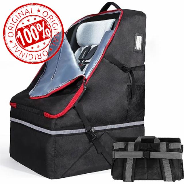 360° Full Padded Car Seat Travel Bag for Airplane Waterproof Car Seat Backpack for Air Travel Durable Large Carseat Carrier Protector Compatible with Graco Doona Chicco Britax Nuna Diono Evenflo Maxi