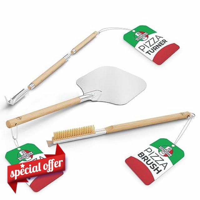Senwosa Complete Pizza Oven Accessories and Supplies Kit: 12-Inch Pizza Peel