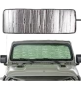 Windshield Sunshade Heat Shield Compatible with Jeep Wrangler Rubicon Sahara TJ JK JKU 2 Door & 4...