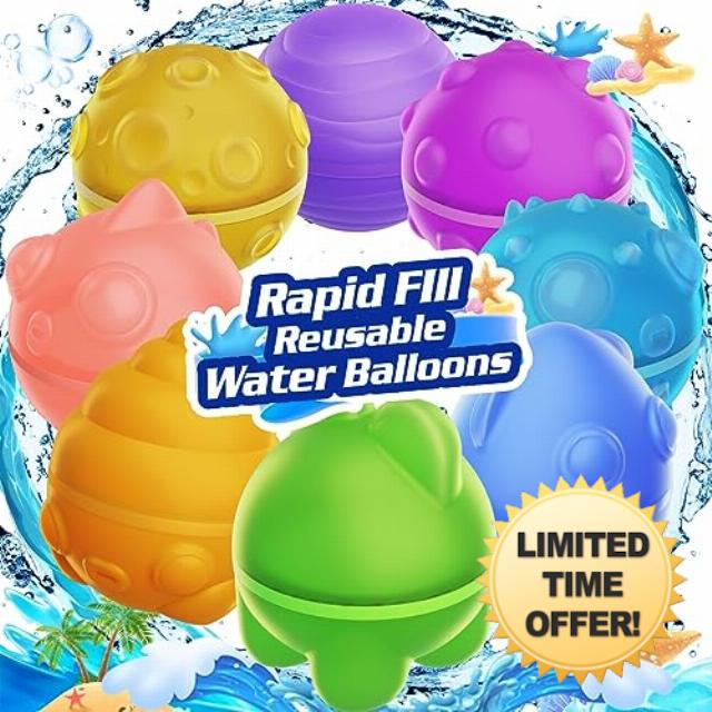 Reusable Water Balloons Bomb Instant Self Sealing Water Balloons Quick Fill For Kids Adults Party Game Silicone Outdoor Activities Water Games Toy Summer Fun Party Supplies Cute Animal Multicolors