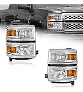 WEELMOTO For 00-05 2000 2001 2002 2003 2004 2005 Chevy Impala Headlights Assembly,For 2000-2005 C...