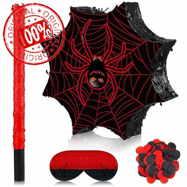 Wettarn Halloween Pinata with Stick Blindfold Confetti Themed Pinata Fillable Halloween Birthday Party Decorations for Photo Prop Candy Treat