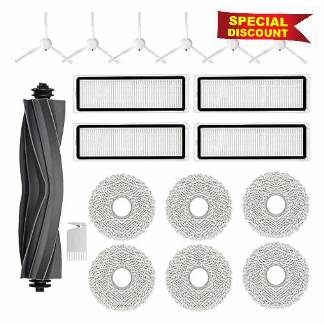Filter Brush Mop Pads Accessories Kit for Dreametech L10s Ultra L10 Ultra Robot Vacuum Cleaner Replacement Parts (18 Pack)