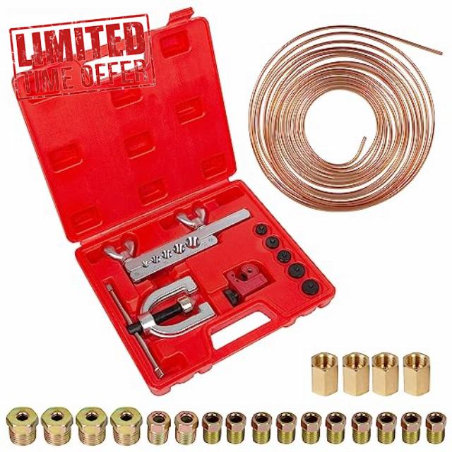 Brake Line with Flaring Tool Kit (Flaring Tools with 3/16 Brake Line)