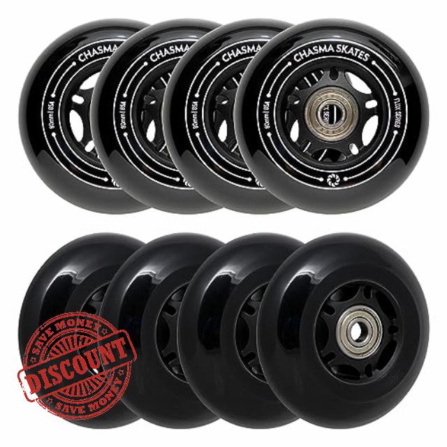 Chasma Skates Flux 2 80mm Inline Skate Wheels 85A for Asphalt Inline Skating or Outdoor/Indoor Roller Hockey