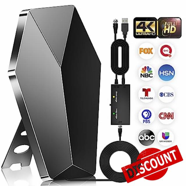 750+ Miles Long Range 2023 Upgraded TV Antenna for Smart TV- Digital HD Indoor/Outdoor Amplifier - Support 8K 4K 1080P Fire Stick UHF VHF HD Channels- 30ft Cable TV Antenna with Signal Booster