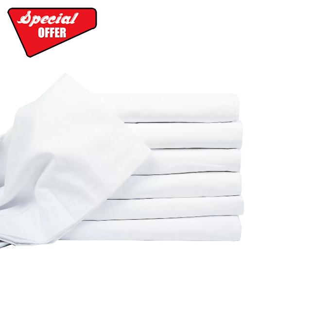 Bulk Flat Sheet Set - Top Sheet Brushed Microfiber- 1800 Series Flat Sheets -Pack of 6