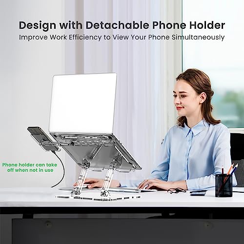 2023 Upgraded Acrylic Laptop Stand with Phone Holder