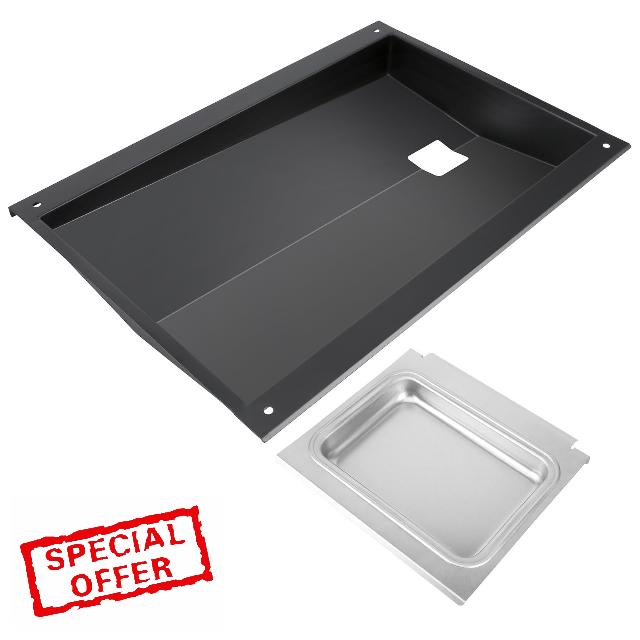 QuliMetal Grease Tray with Catch Pan for Weber Genesis 300 Series Gas Grills (2011-2016)