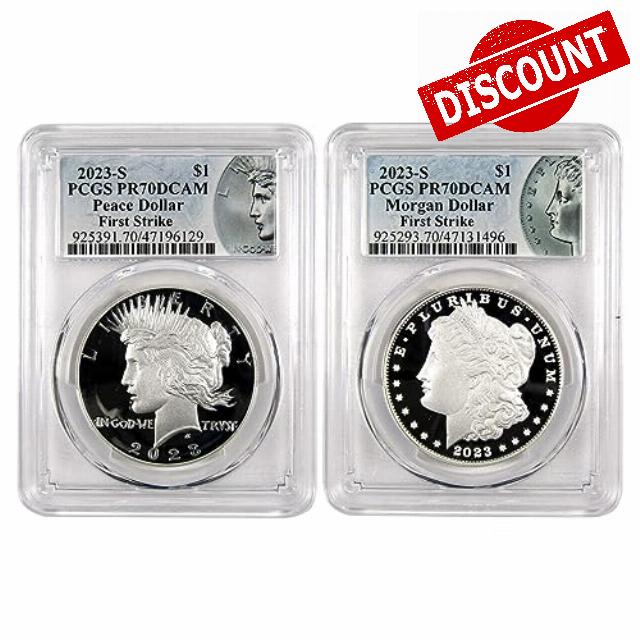 2023 Morgan & Peace Dollar Year Set PR 70 PCGS First Strike SKU:OPC104