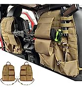 Black Tactical Car Seat Back Gun Rack Holder Organizer with Handgun Molle Panel for Pickup Truck ...