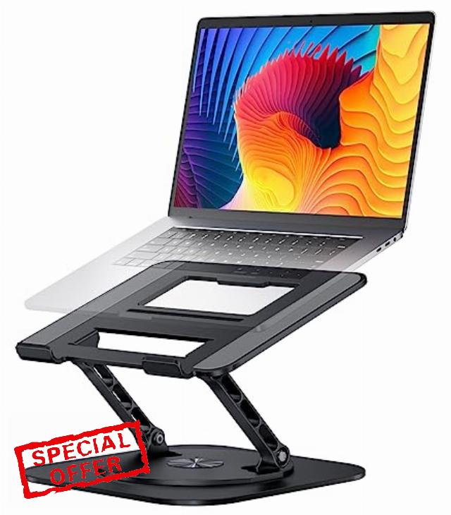 AOEVI Adjustable Laptop Stand with 360 Rotating Base
