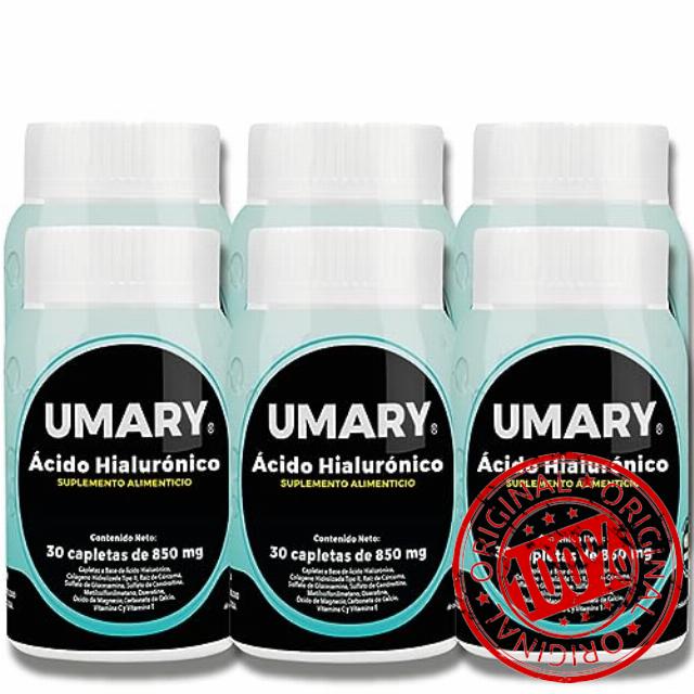 SAUDE RS ORGÁNICA + HOMEOPÁTICA Umary Hyaluronic Acid 6 pack 30 caplets each