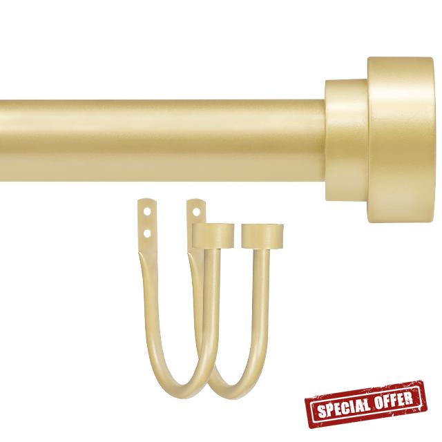 Curtain Rod with 2pcs Curtain Holdbacks