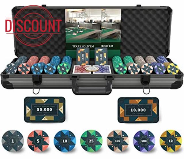 Poker Set with 500 ‘Paulie’ Chips - Complete Professional Set for Texas Holdem Poker