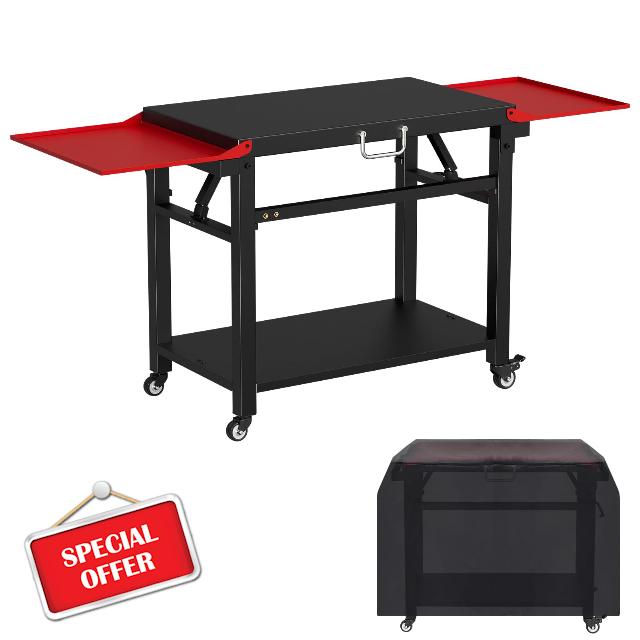 TAILGRILLER Upgrade Foldable Grill Cart Table