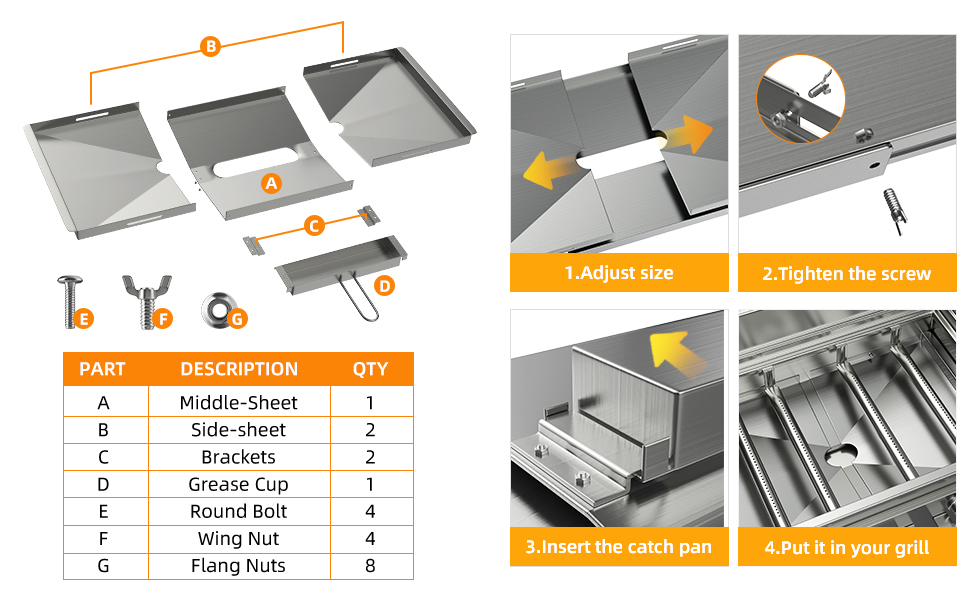 grill grease tray replacement
