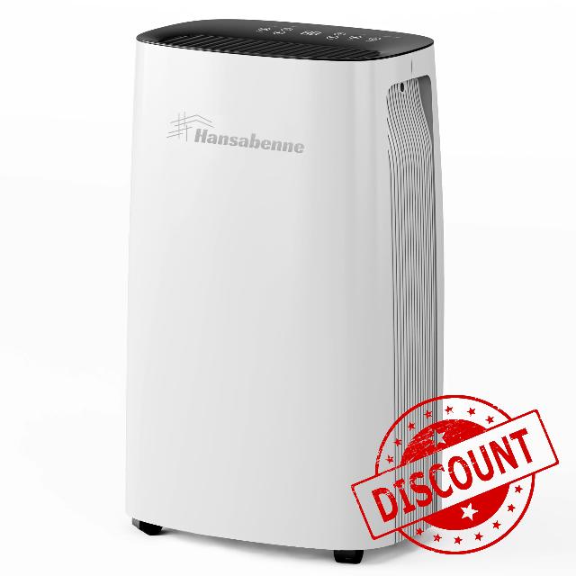 Hansabenne 50-Pints Dehumidifier for Basements - 4500 Sq. Ft. Dehumidifier with Auto or Manual Drainage - Compact Dehumidifier with Intelligent Humidity Control | Auto Defrost | Dry Clothes