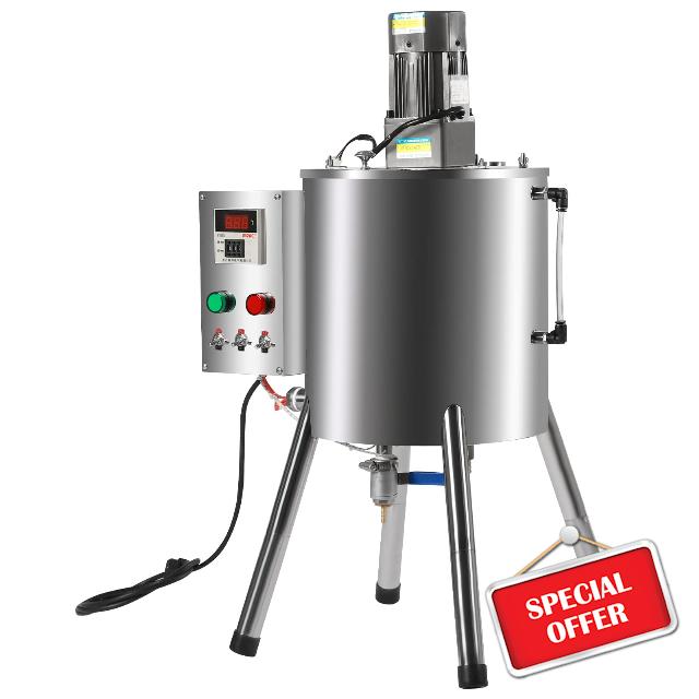 Paste Liquid Filling Machine Lipstick Filling Machine Heating Mixing Filling Machine Candle Heat Filler Stirring Tank Cream Liquid Filler (30L/8Gal)