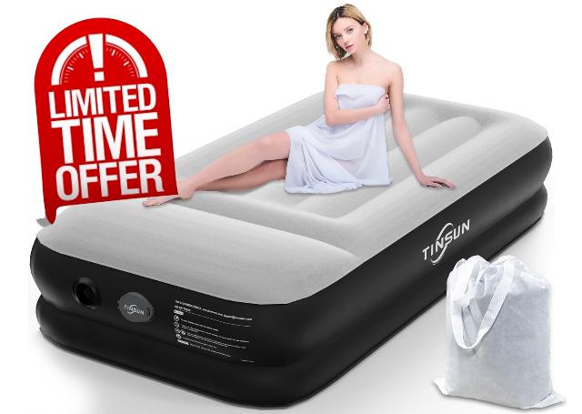 Inflatable Twin Air Mattress with Built-in USB Pump