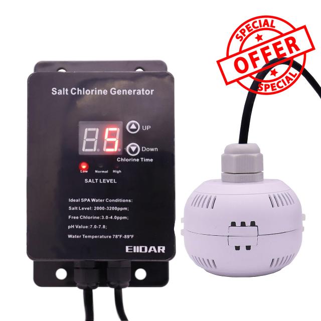 EIIDAR Salt Chlorine Generator Salt Water Pool Chlorinator System with USA Titanium Salt Cell