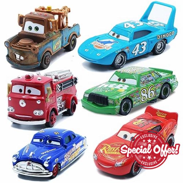 6PCS Car 2 3 Toys Set The King Diecast 1:55 Metal Model Vehical Toys Set for Boys Kids Birthday Children's Day