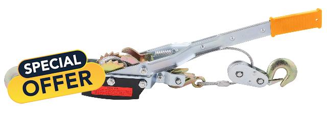 4 Ton H.D. Hand Cable Puller 3 Hooks Pulling Come A Long Gear Steel Cable