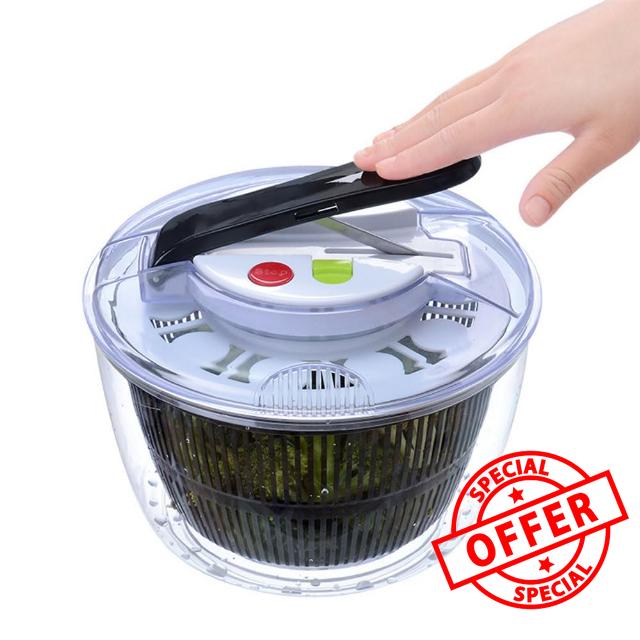 DMFC salad spinner large About 5 quarts of high capacity fruit washer spinner