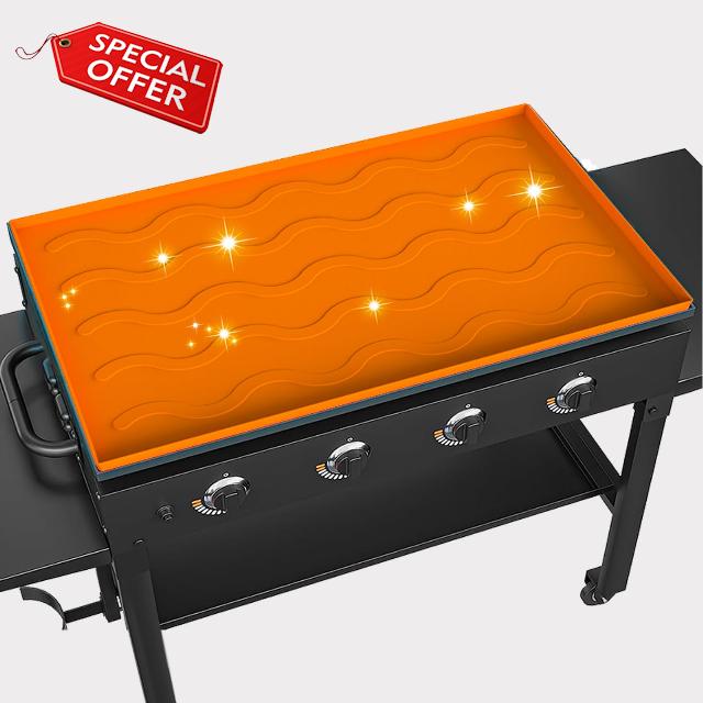 36" Orange Griddle Mat Silicone for Blackstone