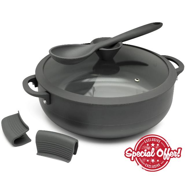 Nativo Nonstick Nontoxic 5QT Ceramic Caldero (Dutch Oven) with Glass Lid