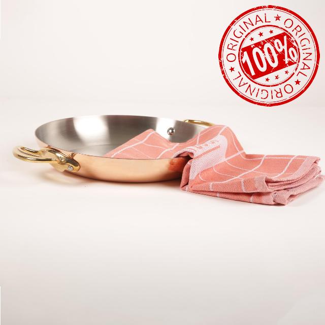 Mauviel M'150 B Copper Round Pan With Bronze Handles & Kitchen Towel Set