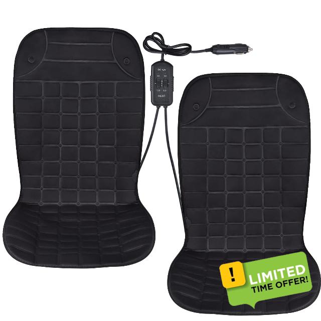 TAILERRI Seat Cushion 2-Pack Comfortable Winter Seat Cover for Full Back and Seat(Black)