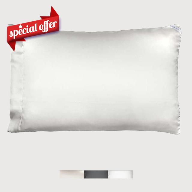 NGHT Dual-Sided Silk Pillowcase: Reversible 100% Mulberry Silk one Side