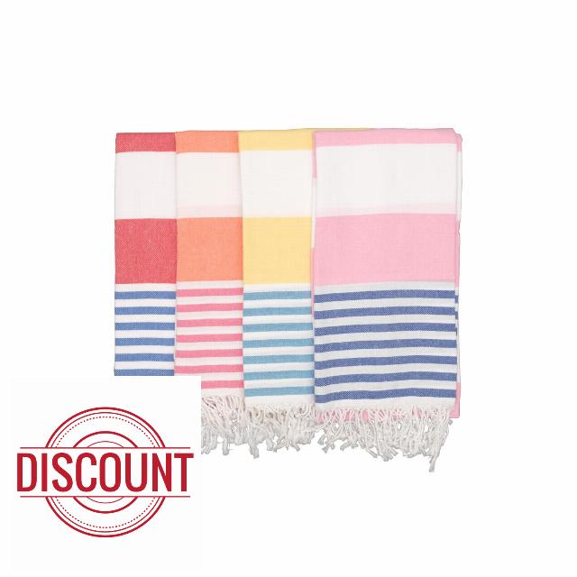 PADISHAHHOME Oversized Turkish Beach Towel 38’’x71’’ - Set of 4 | 100% Turkish Cotton Lightweight Sand Free Quick Dry Pool Towels | Extra Large Bath Towels for Adults Beach Blanket Essentials