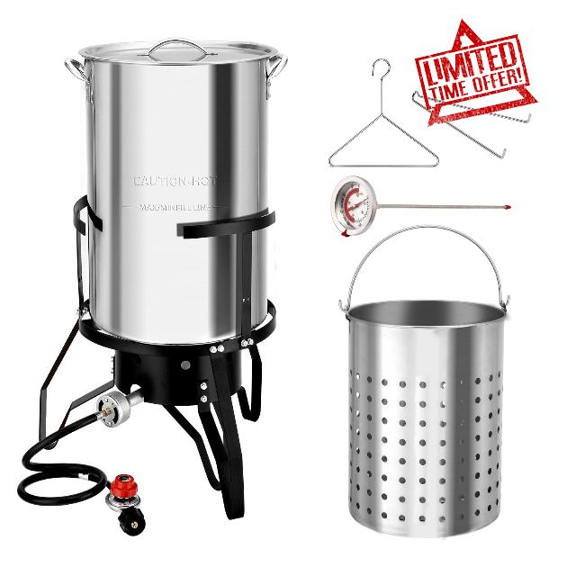 ROVSUN 50QT Turkey Deep Fryer with Basket & Stand