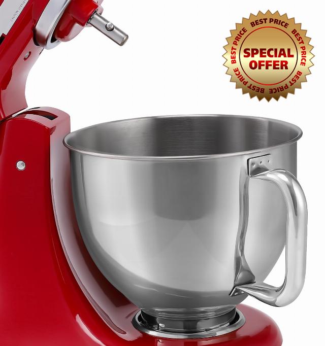 FavorKit Stainless Steel Bowl for KitchenAid 4.5 & 5.0 Quart Tilt-head Stand Mixers