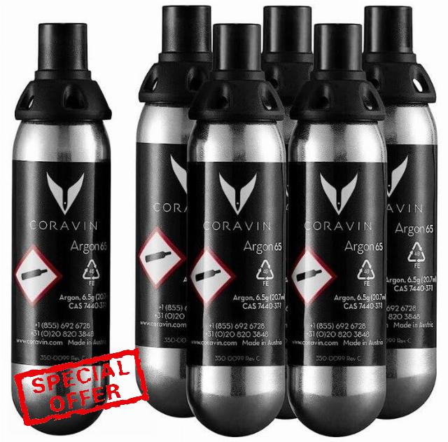 Coravin Pure Argon Capsules - 6 Pack