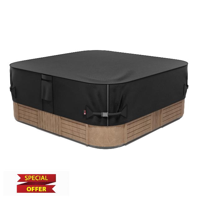 iBirdie Outdoor Waterproof and Weatherproof Hot Tub Cover 85 x 85 inch 600D Heavy Duty Jacuzzi Square Cover Protector SPA Protective Cover Cap
