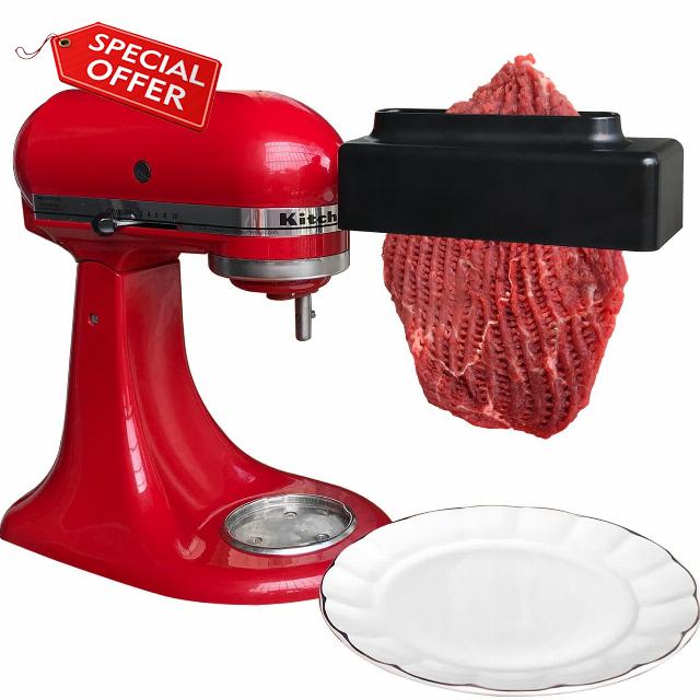 【PLUS】Meat Tenderizer for All KitchenAid and Cuisinart Household Stand Mixers- Mixers Accesssories Attachment with Stainless Steel Gears