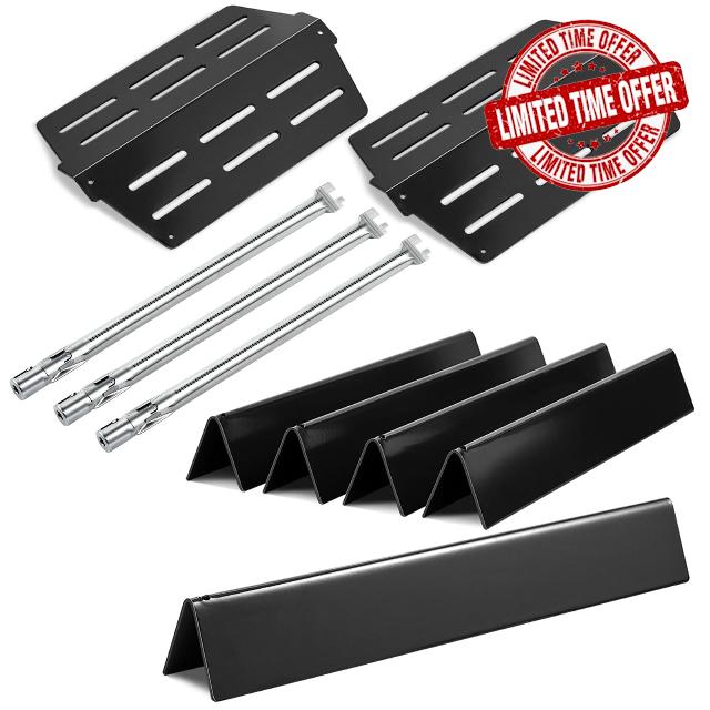 62752 Grill Burner 7620 7621 Flavorizer Bars 65505 Heat Deflectors Replacement Parts for Weber Genesis Grill Parts 300 Series with Front Control E-310 E-320 E-330 S-310 S320 S-330 EP-310 EP-320 EP-330