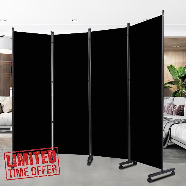 Room Divider Portable 88'' Partition Room Dividers and Folding Privacy Screens 4 Panel Wall Divider for Room Separation