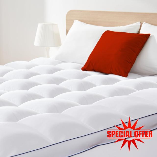 COZYART Queen Mattress Topper Extra Thick Cooling Mattress Pad Cover for Back Pain Breathable Pillow Top Mattress Topper 5D Snow Down Alternative Overfilled Mattress Protector with 8-21" Deep Pocket
