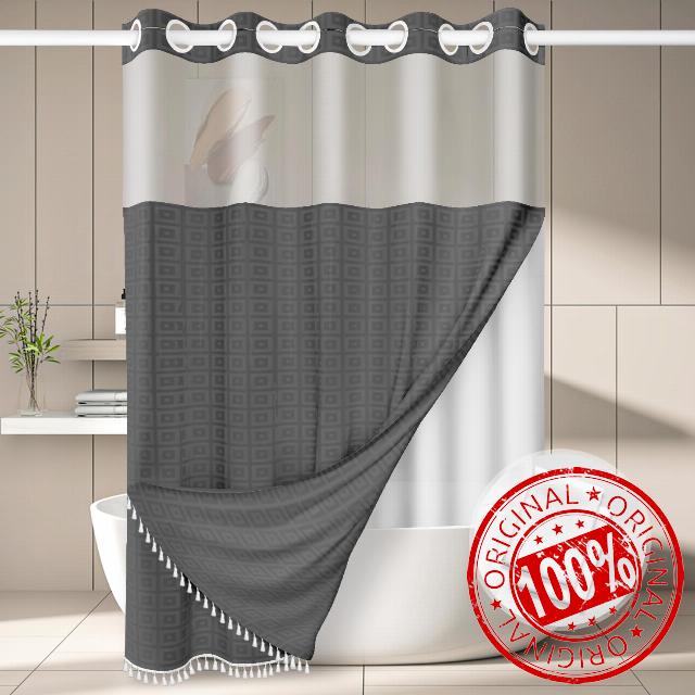 Naturalliving 2 Snap in Fabric Washable Liners Shower Curtain Set
