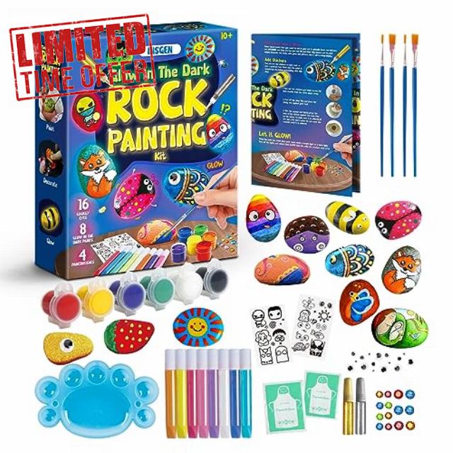 Insgen Rock Painting Kit for Kids 6-12