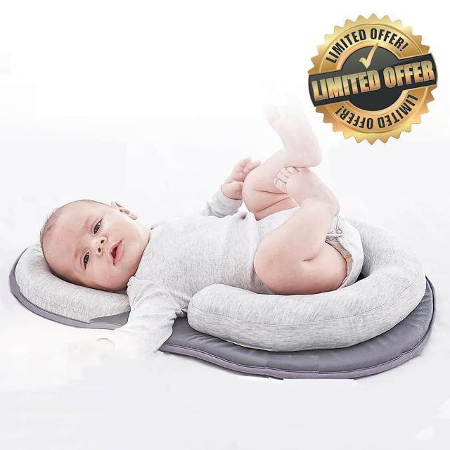menlexly Portable Snuggle Bed Head Support Sleeper Pillow Comfortable Adjustable Nest Lounger Sleeper Bed for 0-12 Newborn (Grey