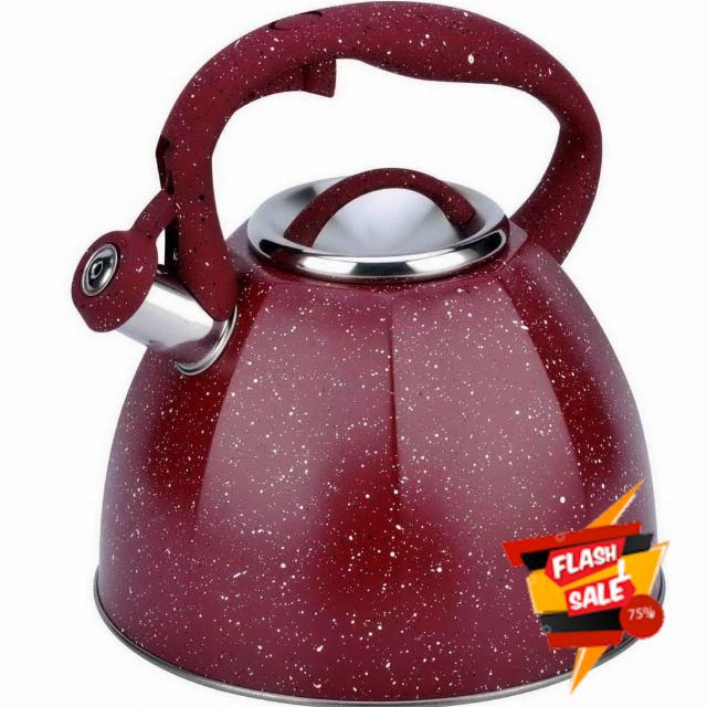 Tea Kettle Stovetop Whistling Tea Kettle 3.7L Teapot For Stove Top Stainless Steel Whistle Teapot Hot Water Quick Boil With Heat Resistant Handle Stove Top Kettle Tea Kettle for Stove Top (Color : Re