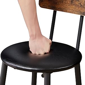 Round bar stool set with shelf
