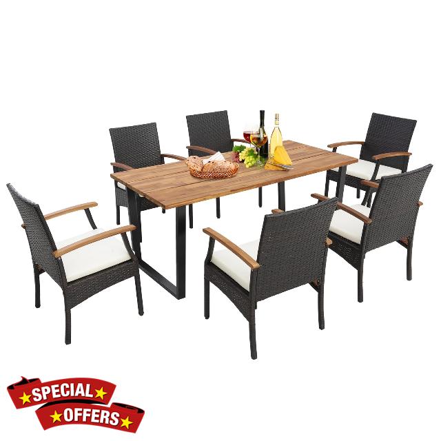 Tangkula Outdoor Dining Set for 6