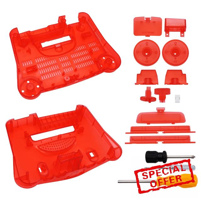 N64 Translucent Shell Case for Game Console Housing Cover with Replacement Button Driver Game Accessories Parts Replacement Housing Shell Case N64